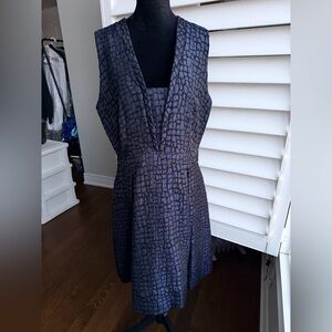 PINK TARTAN Navy & Black V-Neck Cutoff Sleeveless Dress Women’s Size 12